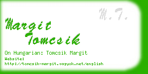 margit tomcsik business card